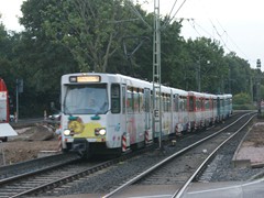 Einer der letzten Planzge die die alte Station Fischstein am Freitag den 16.07.2010 anfahren.